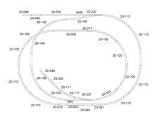 Gleisplan für ein Fertiggelände der Spur N für das Gleissystem KATO Unitrack