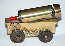 Glockenankermotor mit Schwungmasse auf einem zweiachsigen Drehgestell für die Spur H0